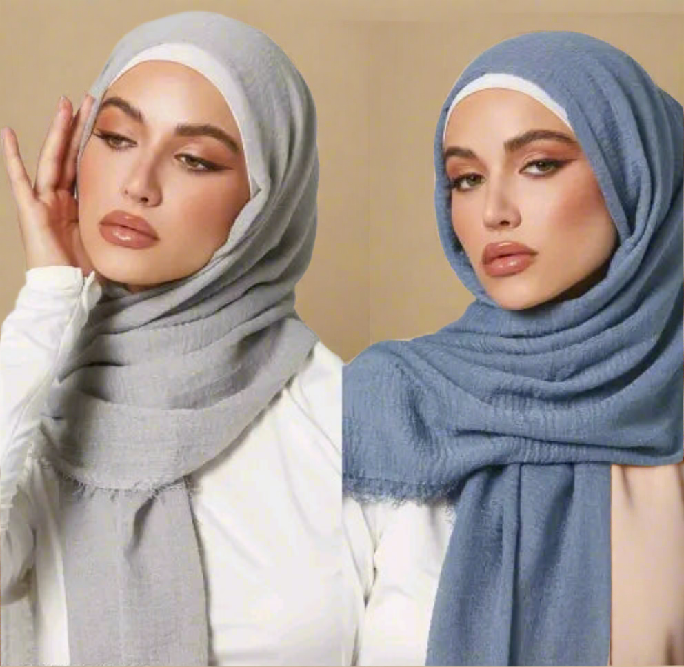 Premium Crinkle Cotton Everyday Hijab Set – Soft & Breathable