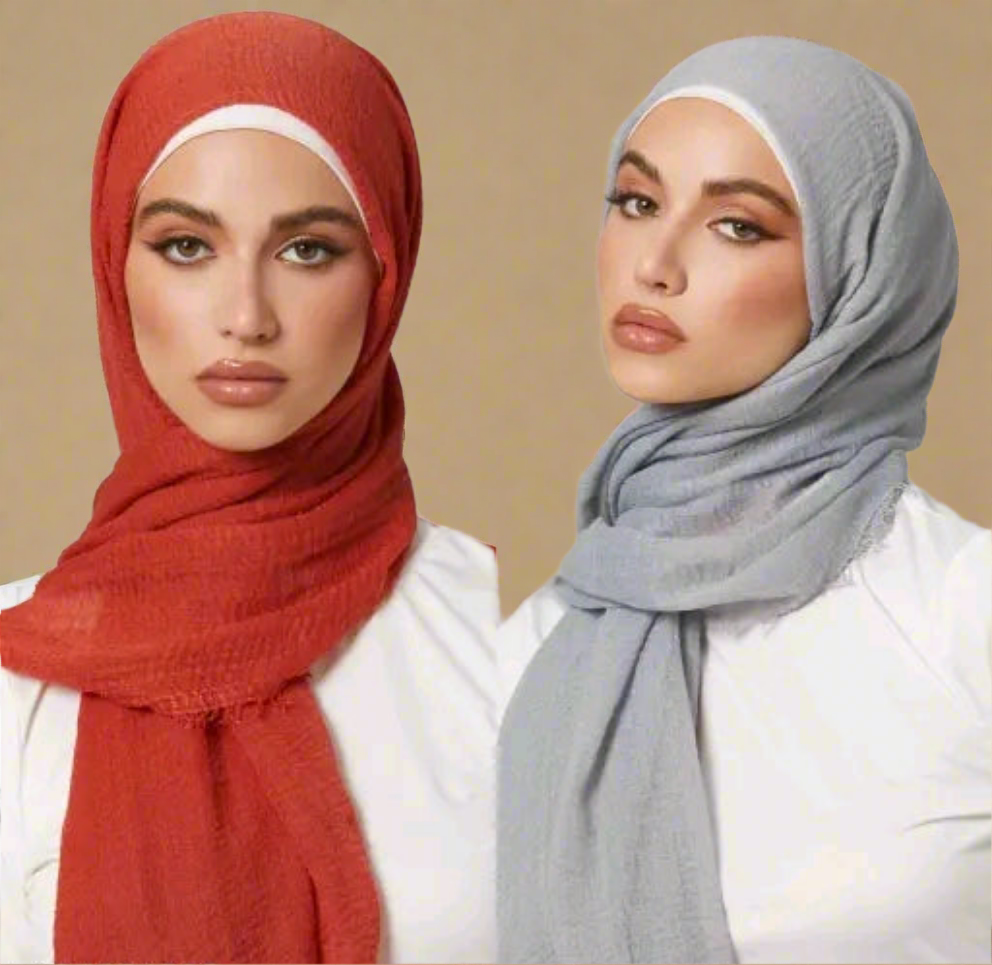 Premium Crinkle Cotton Everyday Hijab Set – Soft & Breathable