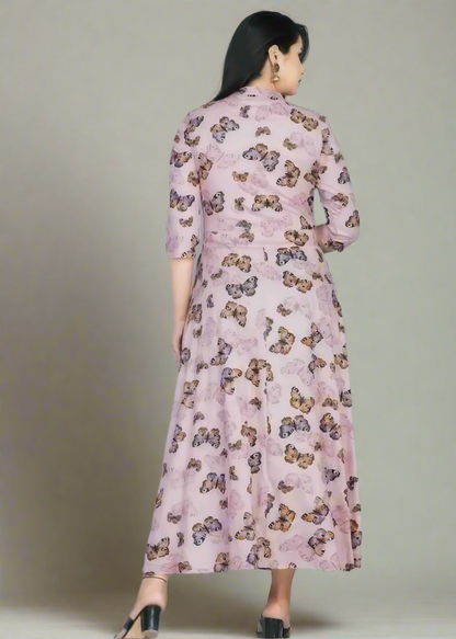 Maryam - Butterfly Pattern in Blush Pink