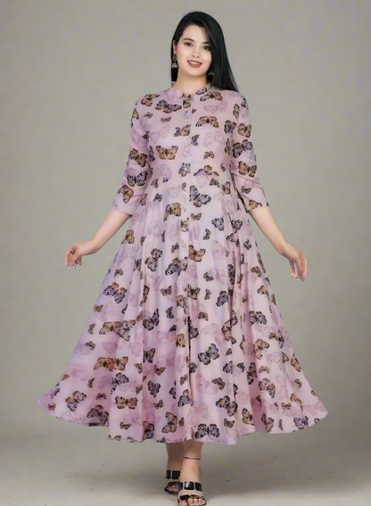Maryam - Butterfly Pattern in Blush Pink