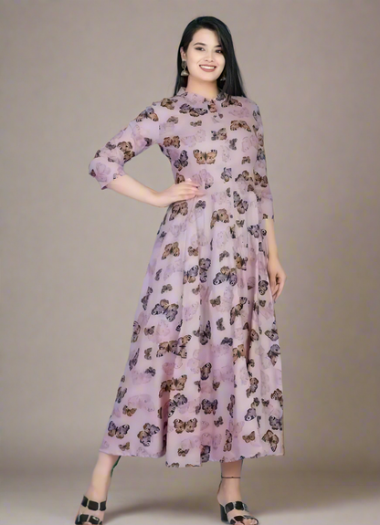 Maryam - Butterfly Pattern in Blush Pink