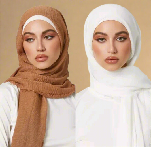 Premium Crinkle Cotton Everyday Hijab Set – Soft & Breathable