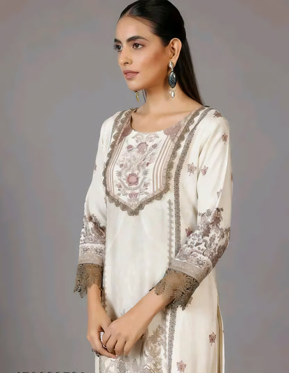 Ishani - Shantoon Grey Embroidered Salwar Kameez Set