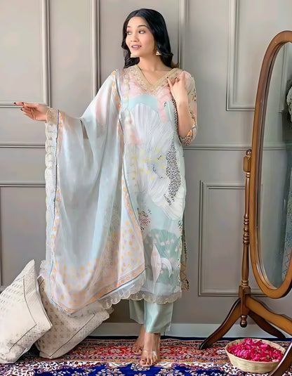 Zainab Floral Pastel Salwar Kameez Set