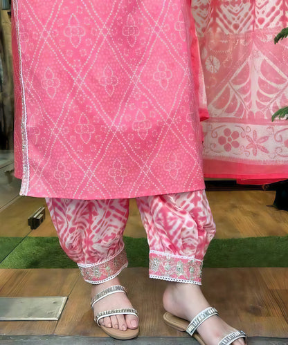 Roshni-e-Gul Rayon Pink Kurta Set