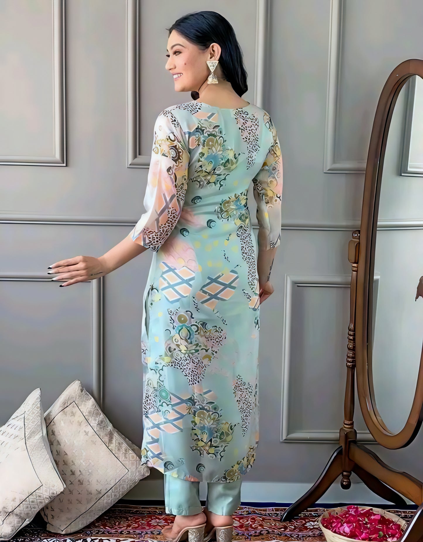 Zainab Floral Pastel Salwar Kameez Set