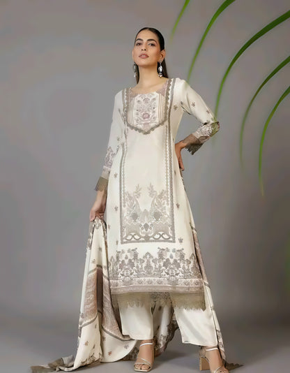Ishani - Shantoon Grey Embroidered Salwar Kameez Set