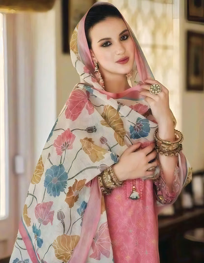 Zahra - Rosewood Elegance Cotton Suit